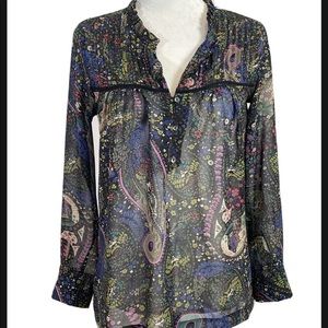 NWT Anthropologie Dolan floral boho blouse size small long sleeve